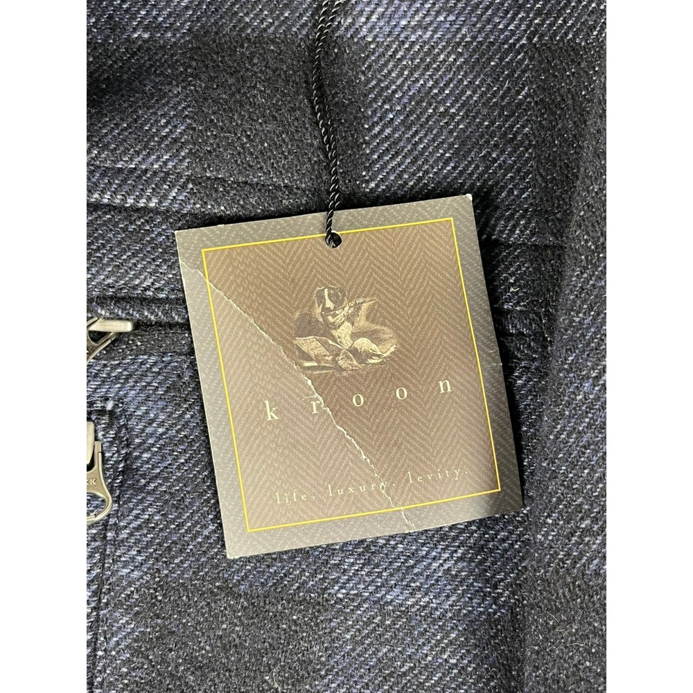Kroon Nash Navy Buffalo Plaid Wool Blend Blazer Sport Coat 42R W13215LK - Picture 3 of 11
